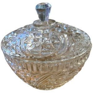 Vintage Crystal Cut Glass Candy Dish